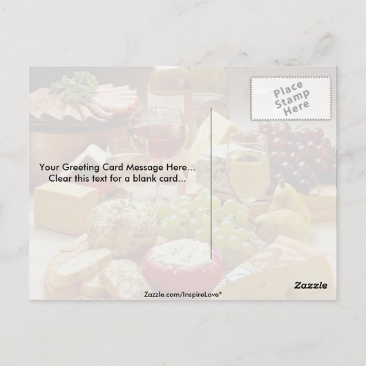 Wijn- en kaaspartij briefkaart (Achterkant)