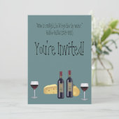 Wijn- en kaaspartij+Citaat Kaart (Staand voorkant)