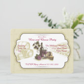 Wijn- en kaaspartij kaart (Staand voorkant)