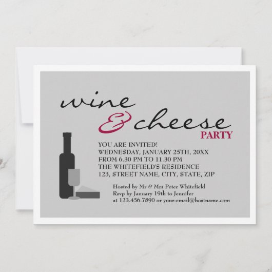 Wijn- en kaaspartij kaart (Voorkant)