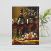 Wijn- en kaaspartij kaart (Staand voorkant)