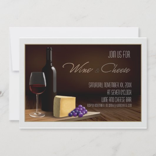 Wijn- en kaaspartij kaart (Voorkant)