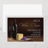 Wijn- en kaaspartij kaart (Voorkant / Achterkant)