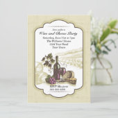 Wijn- en kaaspartij kaart (Staand voorkant)