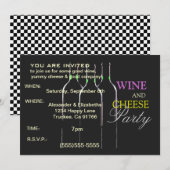 Wijn- en kaaspartij kaart (Voorkant / Achterkant)