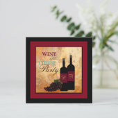 Wijn- en kaaspartij kaart (Staand voorkant)