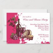 Wijn- en kaaspartij magnetische uitnodiging (Voorkant)