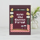 Wijn- en kaaspartij met notering kaart (Staand voorkant)