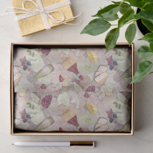 Wijn- en kaaspartij tissuepapier (Geschenk)