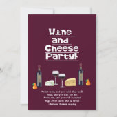 Wijn- en kaaspartjes, wijnflessen, vruchten kaart (Voorkant)