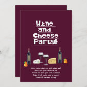 Wijn- en kaaspartjes, wijnflessen, vruchten kaart (Voorkant / Achterkant)