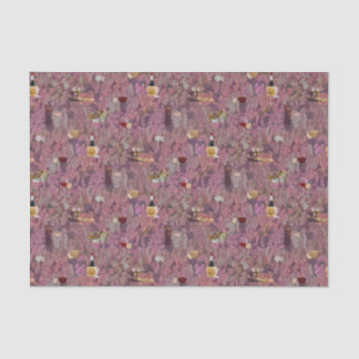 Wijn- en kaaspatroon afdrukken tissuepapier