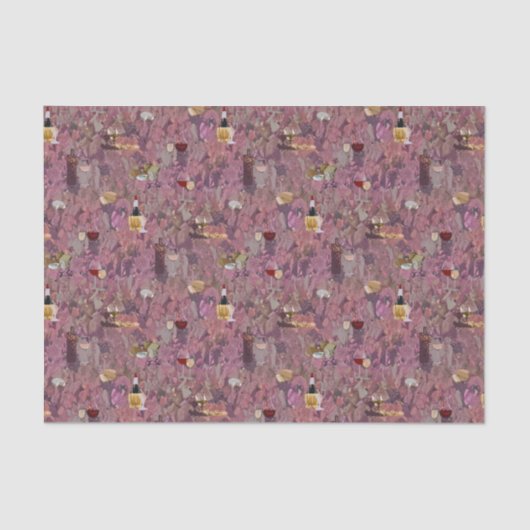 Wijn- en kaaspatroon afdrukken tissuepapier (Voorkant)