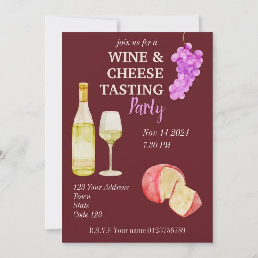 Wijn- en kaasproeverij kaart (Voorkant)