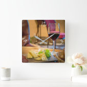 Wijn- en kaasstilstand Moderne fotografie Vierkante Klok (Huis)