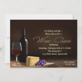 Wijn- en kaasuitnodigingen kaart (Voorkant)