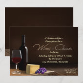 Wijn- en kaasuitnodigingen kaart (Voorkant / Achterkant)