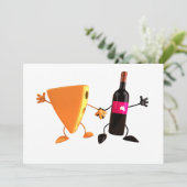Wijn- en kaasuitnodigingen kaart (Staand voorkant)