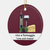 Wijn- en kaasversiering keramisch ornament (Links)