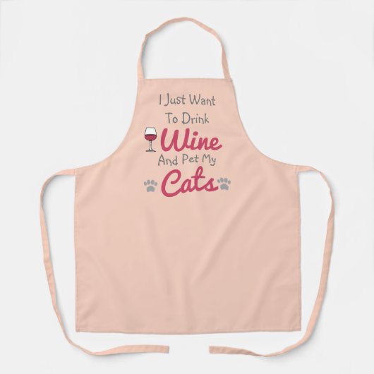 Wijn en katten schort (Voorkant)