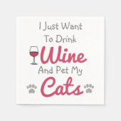 Wijn en katten servet (Voorkant)