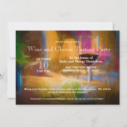 Wijn- en kauwgaas- en kledingpartij kaart (Voorkant)