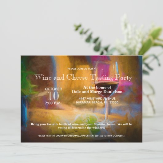 Wijn- en kauwgaas- en kledingpartij kaart (Staand voorkant)