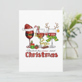 Wijn en kerst kaart (Staand voorkant)