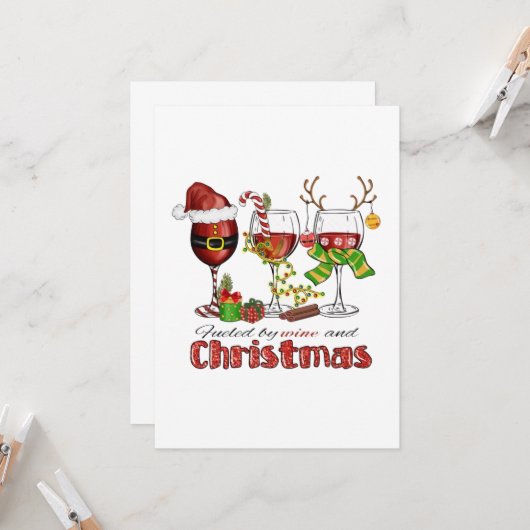 Wijn en kerst kaart (Voorkant / Achterkant in situ)
