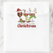 Wijn en Kerst stickers (Tas)
