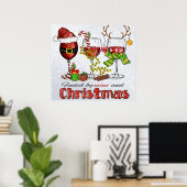 Wijn en kerstPoster Poster (Thuiskantoor)