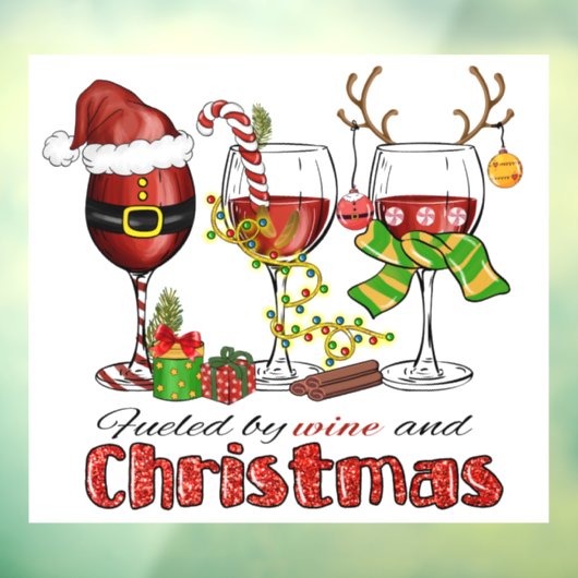 Wijn- en kerstvensterkoeling raamsticker (Vel 3)