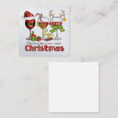 Wijn en kerstWenskaart Notitiekaartje (Voorkant / Achterkant)
