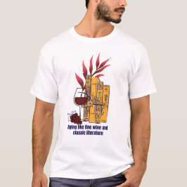 Wijn en klassieke literatuur t-shirt