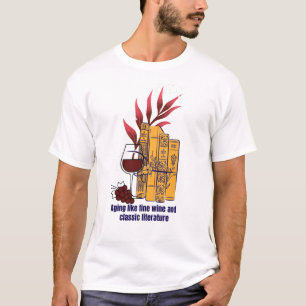 Wijn en klassieke literatuur t-shirt