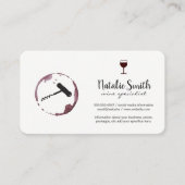 Wijn en kurk schroef visitekaartje (Voorkant)