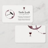 Wijn en kurk schroef visitekaartje (Voorkant / Achterkant)