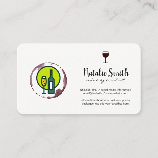 Wijn en Kurkentrekker | Wijngaard Visitekaartje (Voorkant)