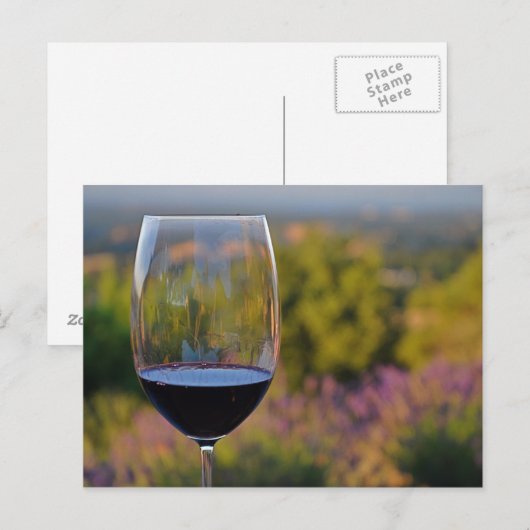 Wijn- en lavenderpostkaart briefkaart (Voorkant / Achterkant)