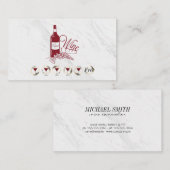 Wijn- en marmeren ponskaart visitekaartje (Voorkant / Achterkant)