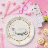 Wijn en Matzoh Pascha Papier Borden Papieren Bordje (Feest)