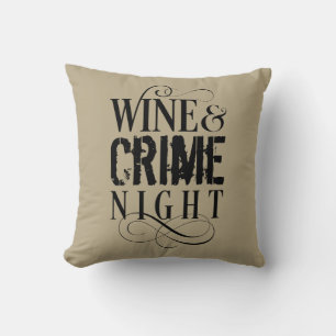 Wijn- en misdaadnacht - grappig Sierkussen van war