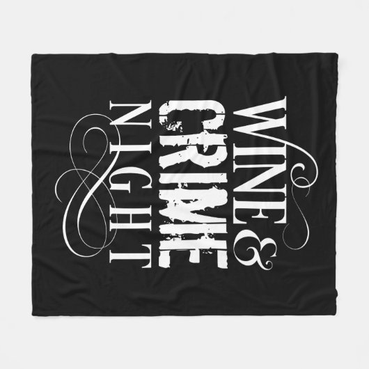 Wijn- en misdaadnacht - grappige ware misdaad fleece deken (Voorkant (Horizontaal))