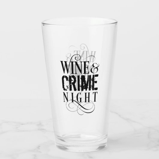 Wijn- en misdaadnacht - grappige ware misdaad Glas (Achterkant)