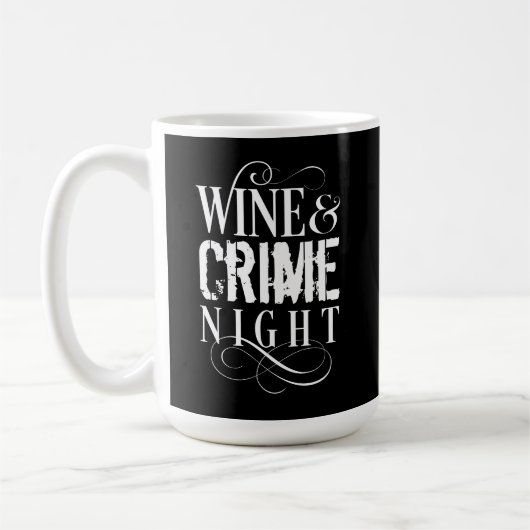 Wijn- en misdaadnacht - grappige ware misdaad koffiemok (Links)