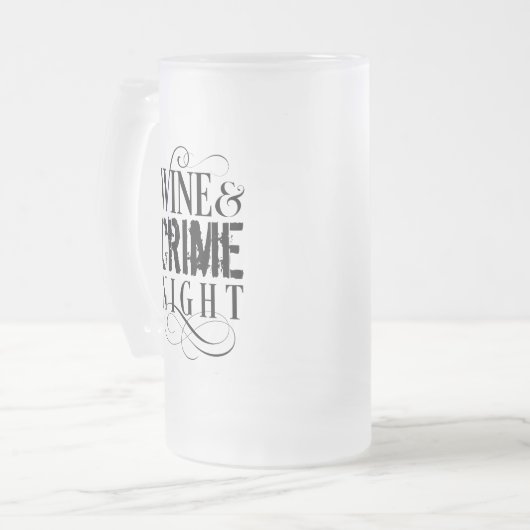Wijn- en misdaadnacht - grappige ware misdaad matglas bierpul (Voorkant links)