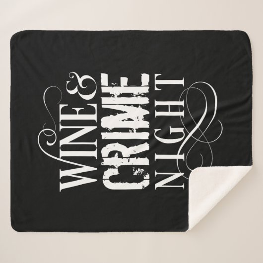 Wijn- en misdaadnacht - grappige ware misdaad sherpa deken (Voorkant (horizontaal))