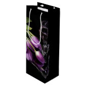 Wijn en paarse tulpen cadeautas (Voorkant Gekanteld)