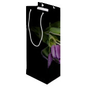 Wijn en paarse tulpen wijn cadeautas (Achterkant Gekanteld)