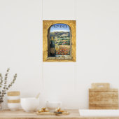 Wijn en papaver poster (Keuken)